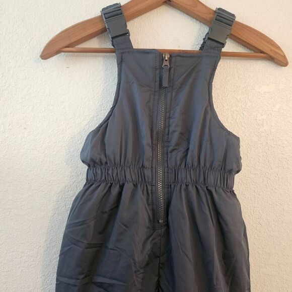 Kids Snow Bib Overalls w/ Leg pocket: Grey Size Small: Unisex Snowsuit Coveralls - Picture 2 of 7
